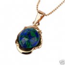 New , Eilat stone Israel pendant 14k gold + gold chain ! high quality jewelry