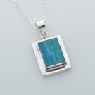 Fine natural Eilat stone & silver 925 pendant necklace ! high quality jewelry