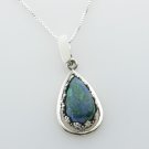 Fine natural Eilat stone & silver 925 pendant necklace ! high quality jewelry