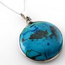 Solid sterling silver 925 necklace & pendant natural Eilat stone ! earth view