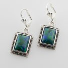Fashion solid sterling silver 925 earrings set natural Eilat king solomon stone
