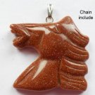 Fashion silver necklace and pendant set gold sand stone horse ! Gift & Jewelry