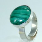 Quality Silver ring set with Malachite - sterling ! Gift Jewelry & Love