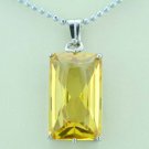 18k GP Stylish Yellow Topaz Accents pendant & necklace