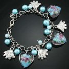 Stylish Royal Blue "Love" Bracelet with Stone & Beads ! Gift Jewelry and Love