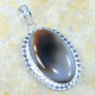 Fine fashion silver necklace & pendant set Agate gemstone ! Gift Jewelry & Love