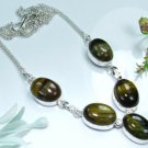 Special fashion Tiger eye & silver 925 necklace 16.25 " ! Gift Jewelry and Love