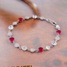 Fashion 18k Gold Plated bracelet - red & white zircons ! Woman & Man gifts