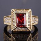Fine fashion jewelry 10k real gold filled set red garnet zircons ring size 10
