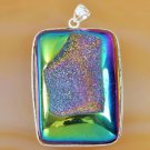 Silver 925 necklace & pendant set natural agate titanum druzy ! Gift & Jewelry