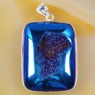 Silver 925 necklace & pendant set natural agate titanum druzy ! Gift & Jewelry