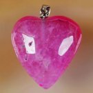 Fashion silver necklace & pendant set pink Agate heart ! Gift Jewelry & Love