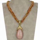 Fashion Metallic Tear Drop Glass bead Pendant & Necklace ! Gift Jewelry & Love
