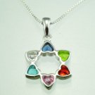 Fine silver & Zircon star of David pendant + necklace