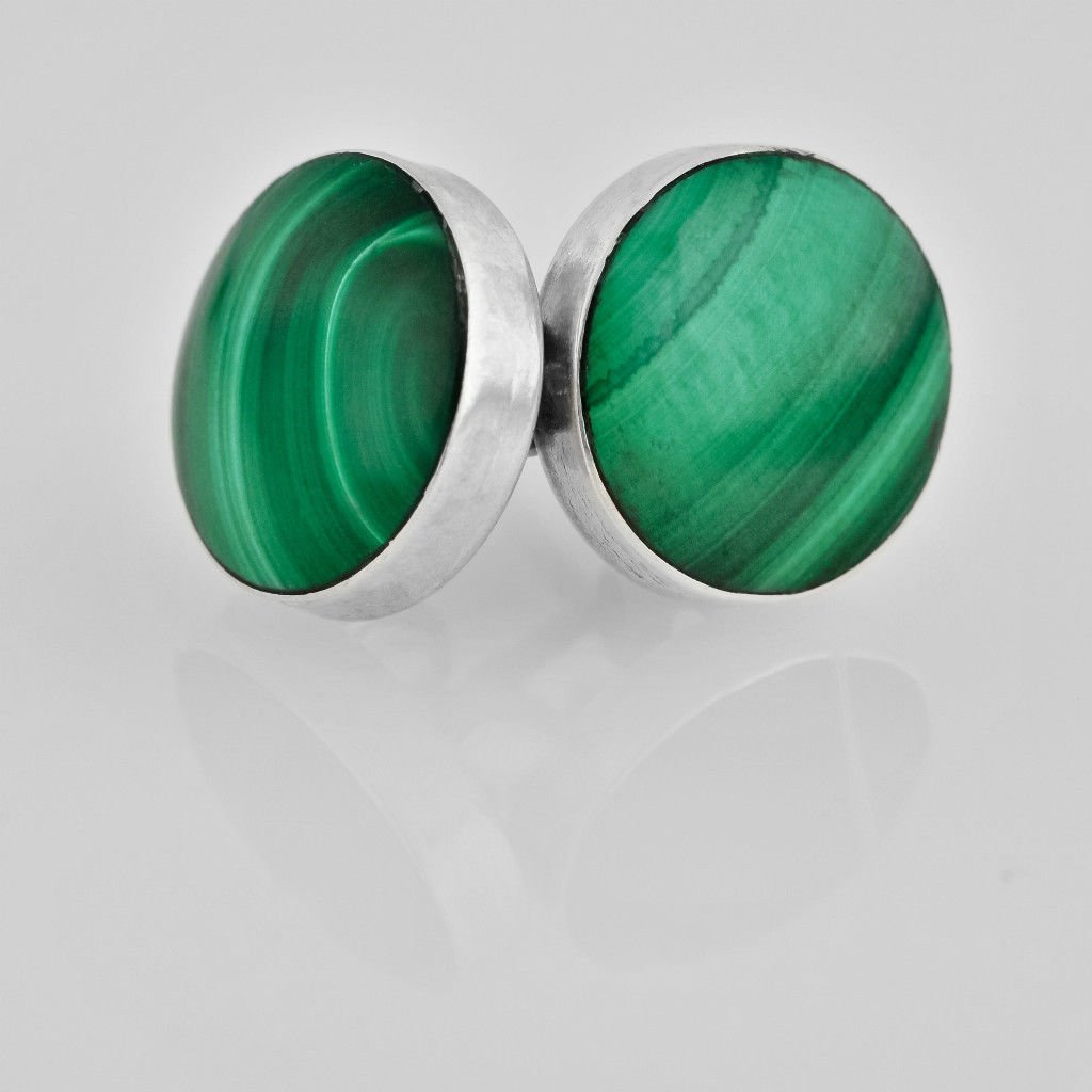 fashion sterling 925 earrings malachite gemstone stud lock ! Gift Jewelry & Love