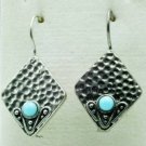 Fine pretty Silver earrings set with pale blue stone ! Gift Jewelry & Love