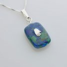 Fine sterling silver 925 necklace & Eilat stone Israel pendant set Hamsa Amulet