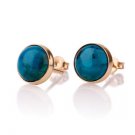 Special unique 14k gold & Eilat stone Israel earrings
