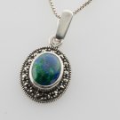 Sterling silver necklace & pendant natural Eilat stone Israel ! Gift & Jewelry