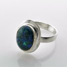 Real stamped silver 925 ring set natural Eilat gemstone size 9 ! Gift & Jewelry