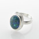 Sterling silver 925 ring set natural Eilat gemstone size 6.5 ! Gift & Jewelry
