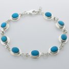 Fine sterling silver 925 bracelet Eilat gemstone Israel 8.3" Gift Jewelry & Love