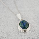 Vintage sterling necklace & pendant - natural Eilat stone Israel ! Fine Jewelry