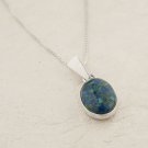Fashion silver necklace & pendant - natural Eilat stone Israel ! Fine Jewelry
