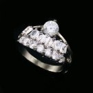 18K Gold Plate amazing design white zircons Ring size 7 ! Gift Jewelry & Love