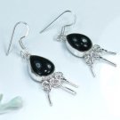 Silver 925 set natural black onyx stones earrings 2" ! Gift Jewelry & Love