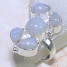 Fashion silver 925 & rainbow moonstone ring size 6 3/4 ! Gift Jewelry & Love