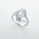 Fashion elegant silver & white zircons woman ring size 7.5 ! Gift Jewelry & Love