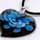 Beautiful heart glass girl pendant & necklace 1.2x1.4 inch ! Gift Jewelry & Love