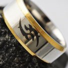 Fashion Design Yellow Gold Filled /Silver Band Ring Size 10 ! Gift & Jewelry