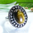 Pretty fashion silver 925 & Tiger eye ring size 7 1/4" ! Gift Jewelry and Love