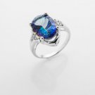 Fashion pretty blue swarovski crystal silver ring size 6.5 ! Gift Jewelry & Love