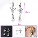 18k gold plated 10 CZ Cubic Zircons & Pearl Earrings ! Gift Jewelry and Love