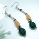 Fashion sterling 925 & green quartz hanging earrings ! Gift Jewelry and Love
