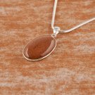 Fashion silver necklace set golden sand gemstone pendant ! Gift Jewelry & Love