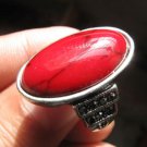 Fashion retro natural red coral Thailand silver ring size 8.5 ! Gift & Jewelry