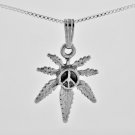 Silver 925 pendant and necklace of a cannabis leaf ! Gift Jewelry & love store