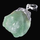 Fashion sterling silver 925 necklace & rough fluorite pendant ! Gift & Jewelry