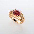 Fashion red swarovski crystal 18k gold plated ring size 9 ! Gift Jewelry & Love