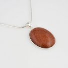 Fashion silver necklace and pendant set golden sand stone ! Gift Jewelry & Love