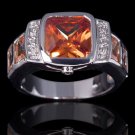 Fashion 10k gold filled woman man champagne topaz ring size 9 ! Gift & Jewelry