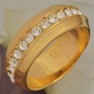 Fashion design real 9k gold filled set zirons row ring size 9 ! Gift & Jewelry