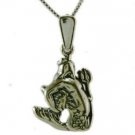 Silver Aquarius pendant + chain , Astrology Horoscope ! Sterling Jewelry & Love