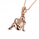 Gold Virgo pendant + 14k chain , Astrology Horoscope ! Gift Jewelry & Love