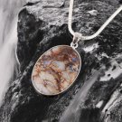 silver necklace & pendant set Sea Sediment Jasper stone ! Gift Jewelry & Love