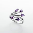 Fashion 18k gold plated purple zircons woman ring size 7.5 ! Gift Jewelry & Love